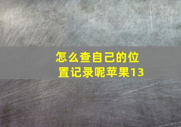 怎么查自己的位置记录呢苹果13