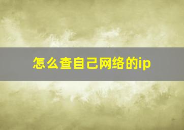 怎么查自己网络的ip