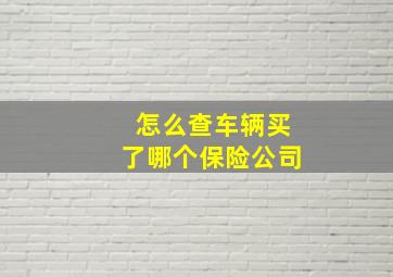 怎么查车辆买了哪个保险公司