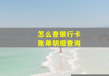 怎么查银行卡账单明细查询