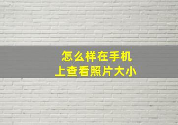 怎么样在手机上查看照片大小