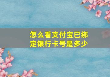 怎么看支付宝已绑定银行卡号是多少