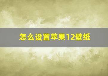 怎么设置苹果12壁纸