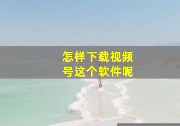 怎样下载视频号这个软件呢