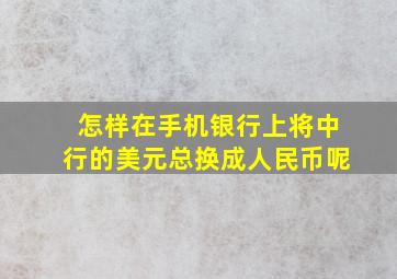 怎样在手机银行上将中行的美元总换成人民币呢