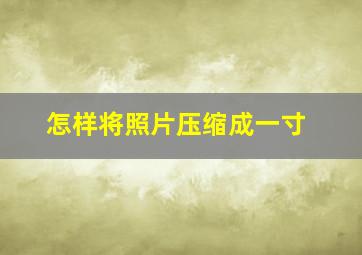 怎样将照片压缩成一寸