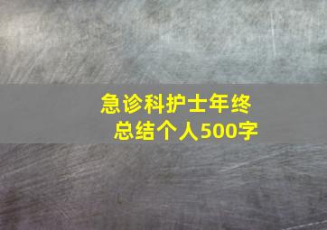 急诊科护士年终总结个人500字