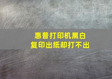 惠普打印机黑白复印出纸却打不出