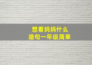 想看妈妈什么造句一年级简单