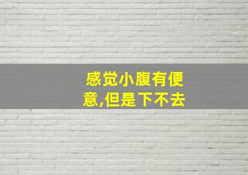 感觉小腹有便意,但是下不去