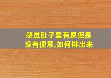 感觉肚子里有屎但是没有便意,如何排出来