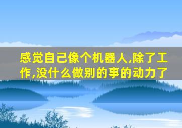 感觉自己像个机器人,除了工作,没什么做别的事的动力了