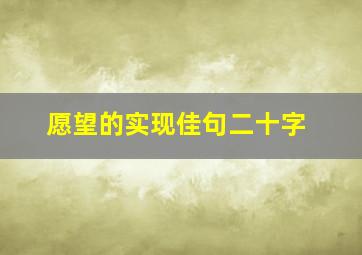 愿望的实现佳句二十字