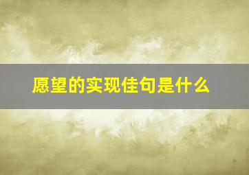 愿望的实现佳句是什么