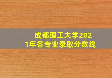 成都理工大学2021年各专业录取分数线