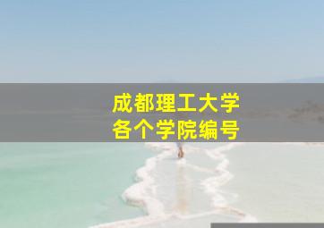 成都理工大学各个学院编号