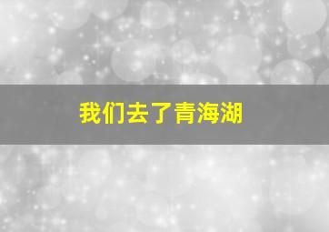 我们去了青海湖