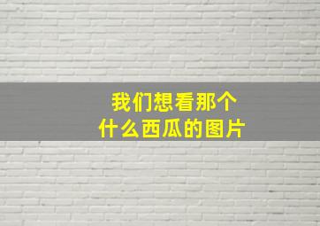 我们想看那个什么西瓜的图片