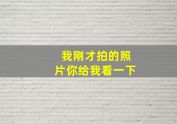 我刚才拍的照片你给我看一下