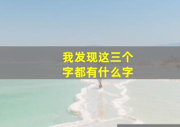 我发现这三个字都有什么字