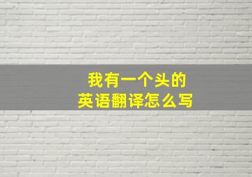 我有一个头的英语翻译怎么写