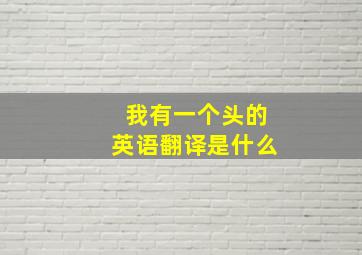 我有一个头的英语翻译是什么