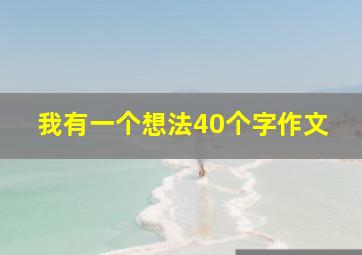 我有一个想法40个字作文