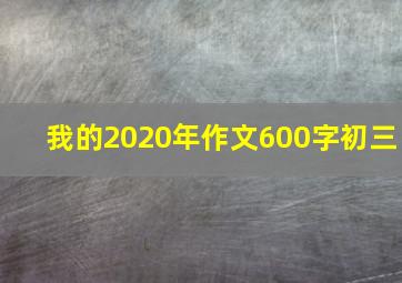 我的2020年作文600字初三