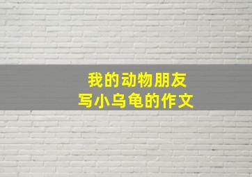 我的动物朋友写小乌龟的作文