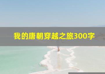 我的唐朝穿越之旅300字