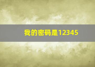 我的密码是12345