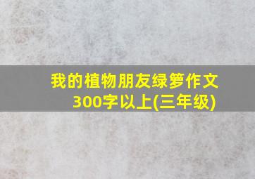 我的植物朋友绿箩作文300字以上(三年级)