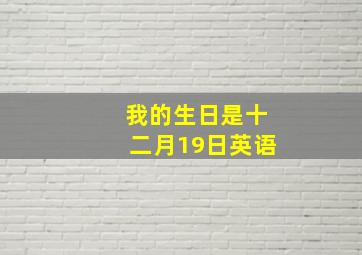 我的生日是十二月19日英语