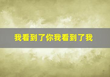 我看到了你我看到了我