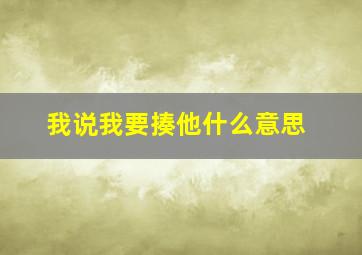 我说我要揍他什么意思