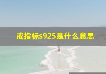 戒指标s925是什么意思