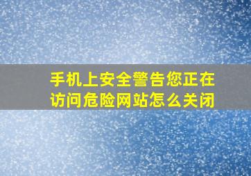 手机上安全警告您正在访问危险网站怎么关闭