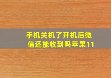 手机关机了开机后微信还能收到吗苹果11