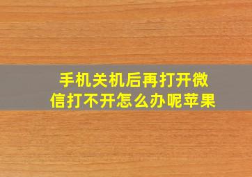 手机关机后再打开微信打不开怎么办呢苹果