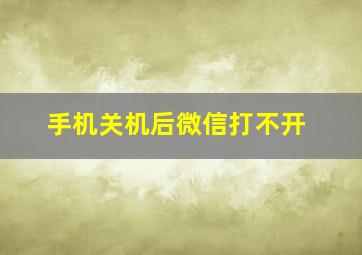 手机关机后微信打不开