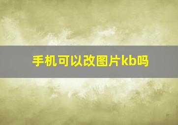 手机可以改图片kb吗