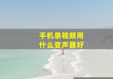 手机录视频用什么变声器好