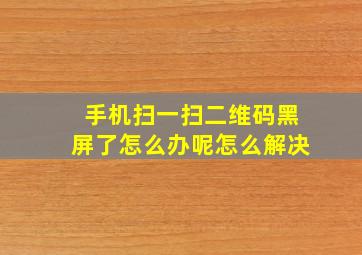 手机扫一扫二维码黑屏了怎么办呢怎么解决