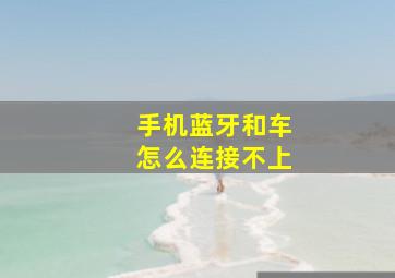 手机蓝牙和车怎么连接不上