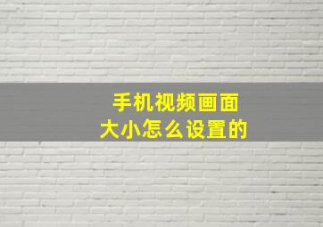 手机视频画面大小怎么设置的