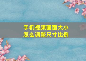 手机视频画面大小怎么调整尺寸比例