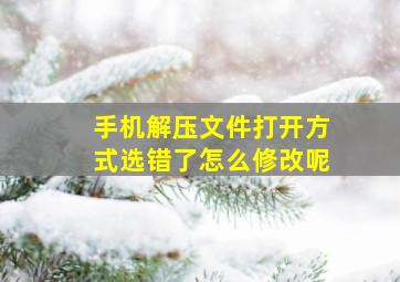 手机解压文件打开方式选错了怎么修改呢