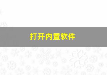 打开内置软件