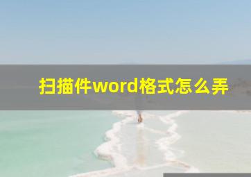 扫描件word格式怎么弄