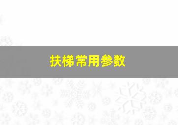 扶梯常用参数